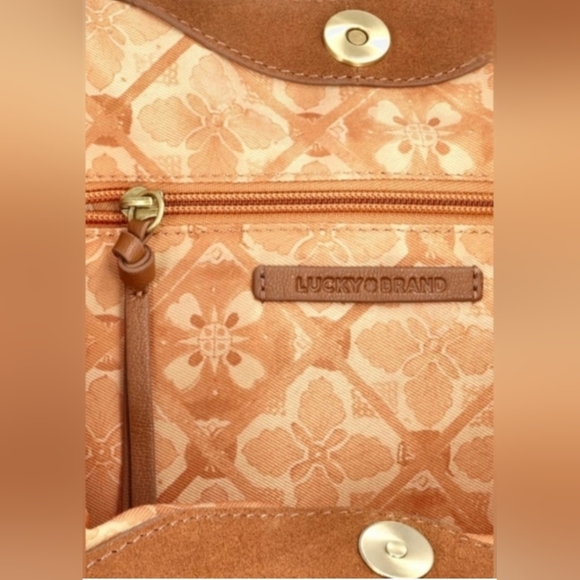 Lucky Brand Nyra Copper Brown Fringe Leather Hobo Bag NWT - Picture 4 of 14